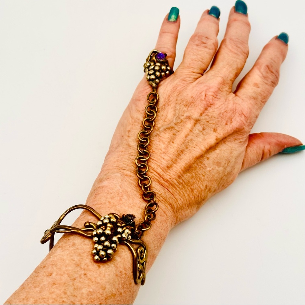 Vintage Artisan Gold Tone Slave Bracelet